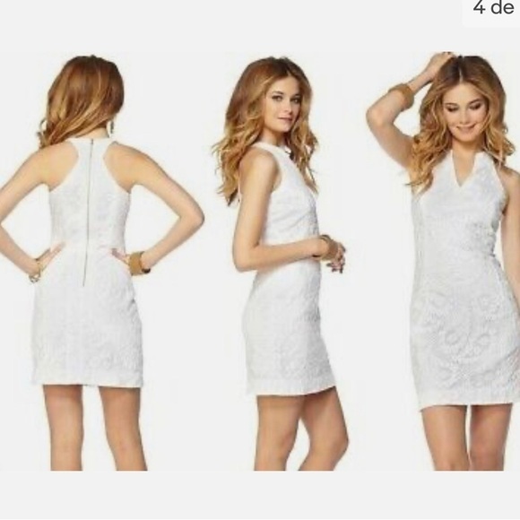 LILLY Pulitzer Augusta Shift Dress 2 navy lace - Picture 2 of 9